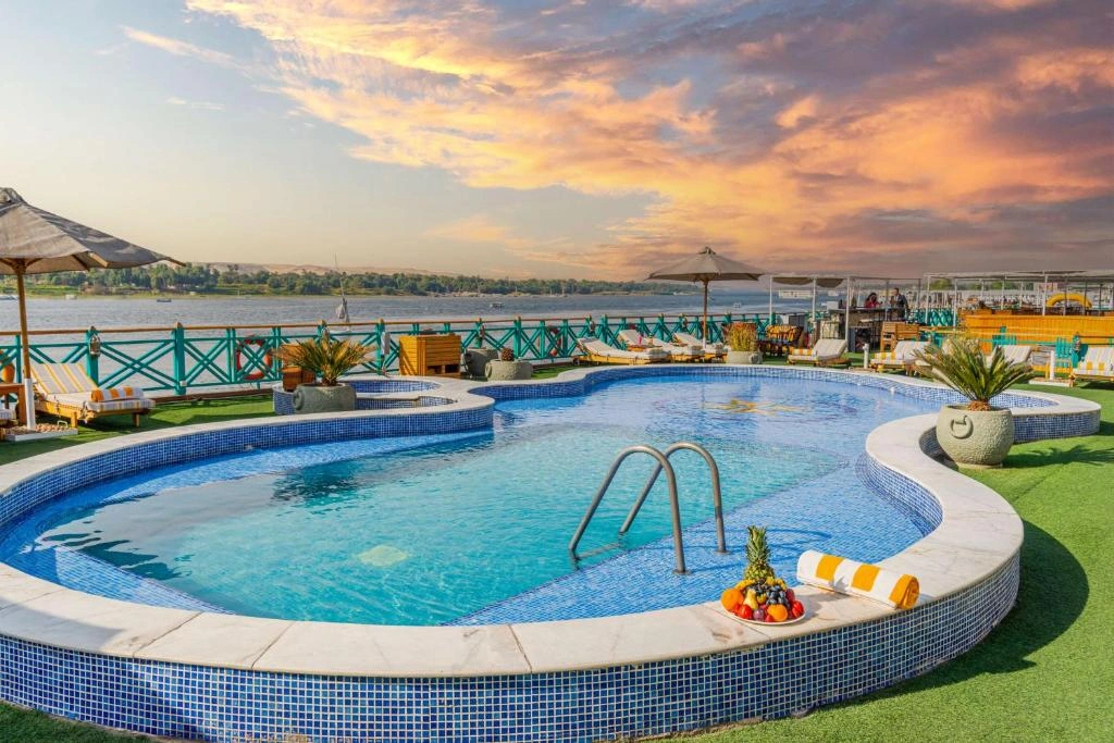 Sun deck of the Sonesta Moon Goddess Nile Cruise Ship Nile cruise